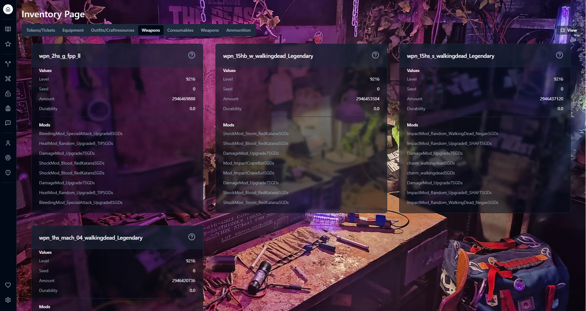 Inventory Item Page Grid View
